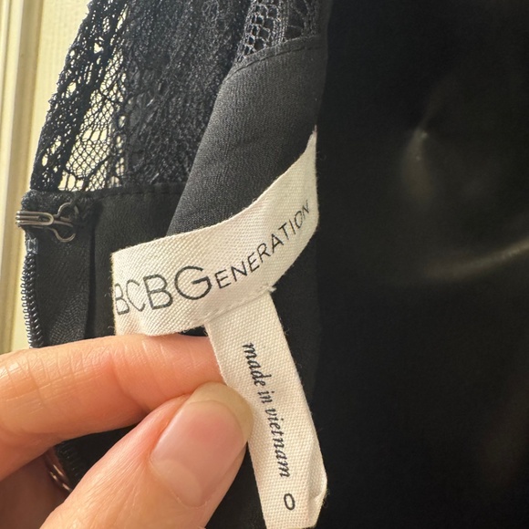 BCBGeneration Black Lace Ruffle Fit & Flare Dress - Timeless Elegance! - Picture 3 of 4